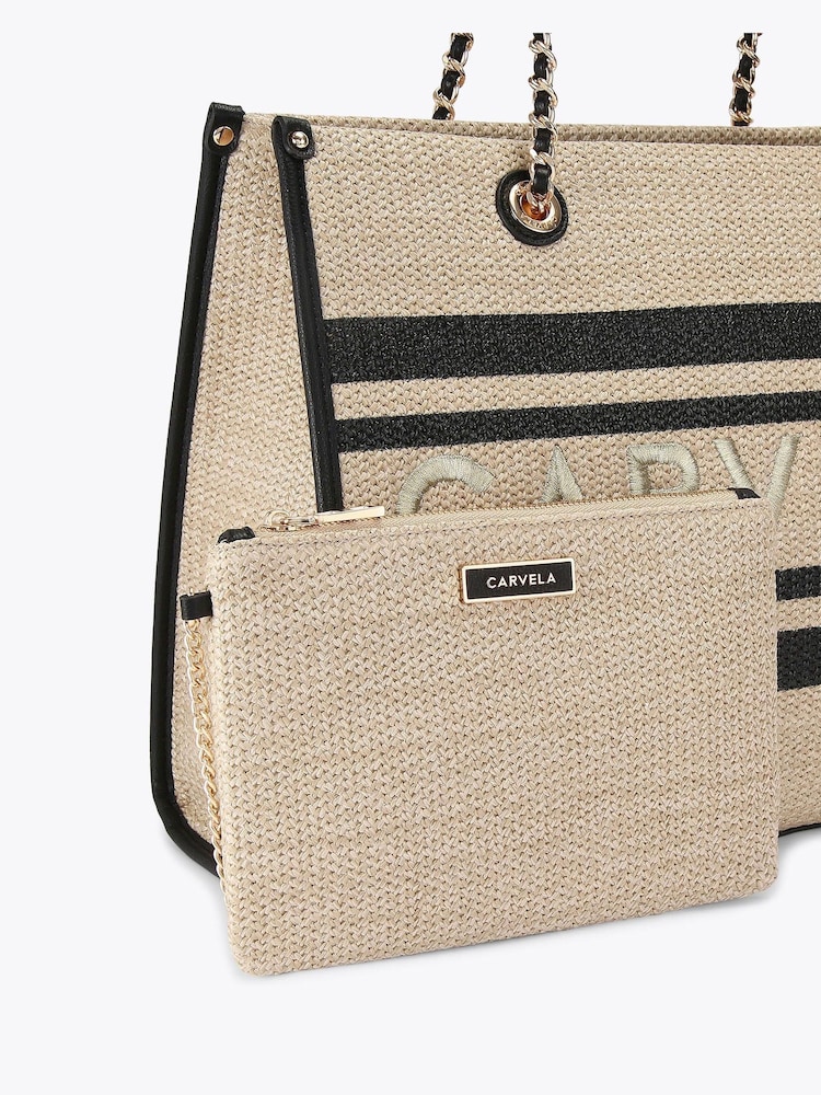 Carvela Cream Sorrento Raffia Tote Bag - Image 4 of 4