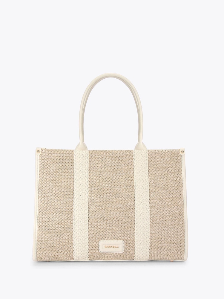 Carvela Twisted Raffia Midi Black Bag - Image 1 of 4