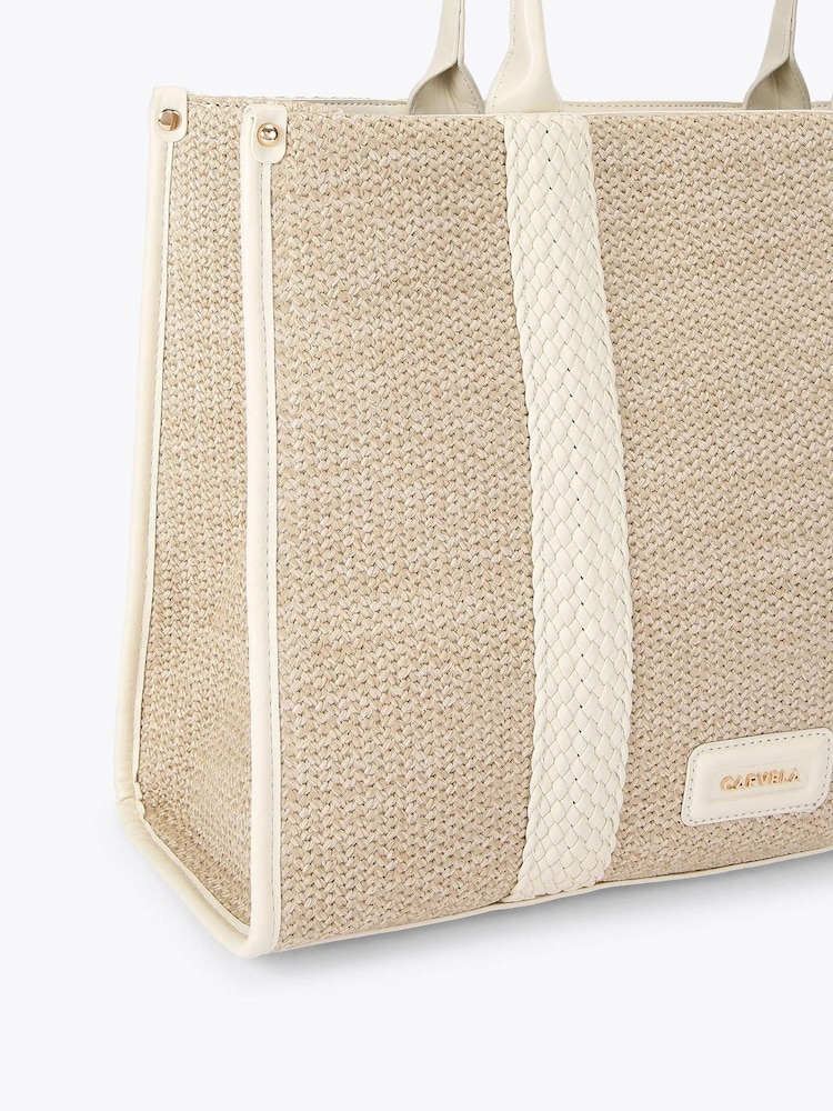 Carvela Twisted Raffia Midi Black Bag - Image 4 of 4