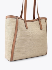 Carvela Tan Raffia Tassel Winged Tote Bag - Image 2 of 4