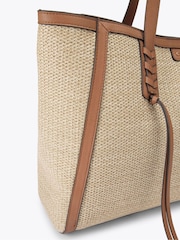 Carvela Tan Raffia Tassel Winged Tote Bag - Image 3 of 4
