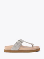 KG Kurt Geiger Silver Chrome Roe Sandals - Imagen 1 de 4