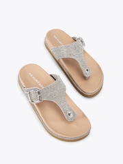 KG Kurt Geiger Silver Chrome Roe Sandals - Imagen 2 de 4