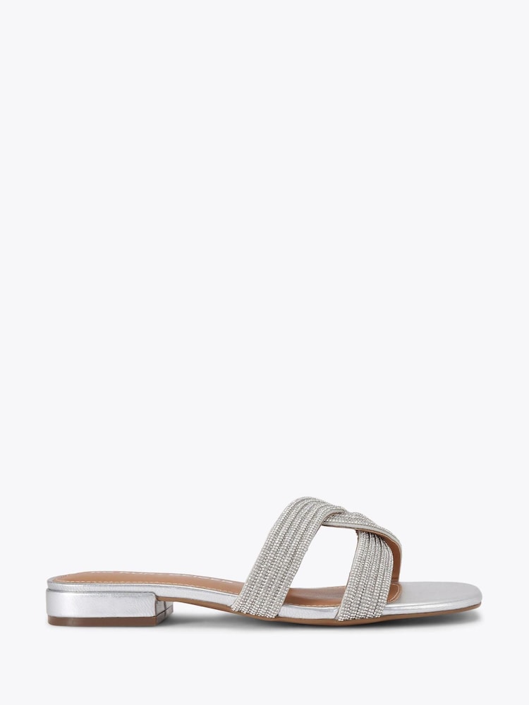 KG Kurt Geiger Silver Chrome Rebel Sandals - Image 1 of 4
