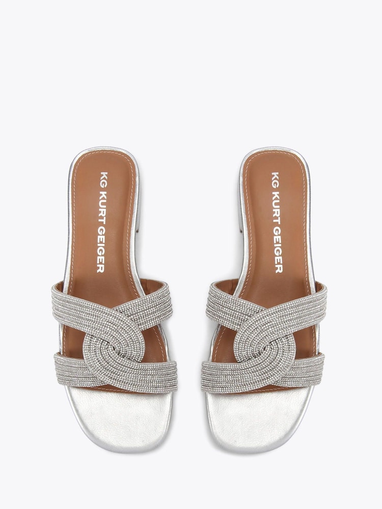 KG Kurt Geiger Silver Chrome Rebel Sandals - Image 2 of 4