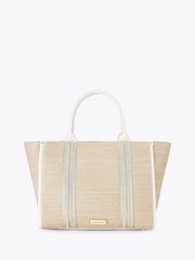 Carvela Cream Fascino Raffia Tote Bag - Image 1 of 4