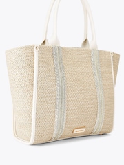 Carvela Cream Fascino Raffia Tote Bag - Image 2 of 4