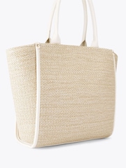 Carvela Cream Fascino Raffia Tote Bag - Image 3 of 4