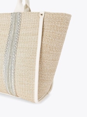 Carvela Cream Fascino Raffia Tote Bag - Image 4 of 4