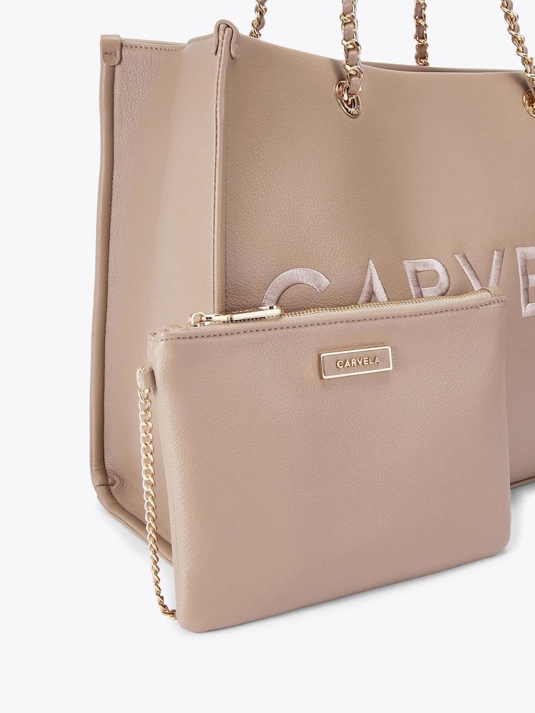 Carvela Sorrento Chain Nude Tote Bag - Image 4 of 4