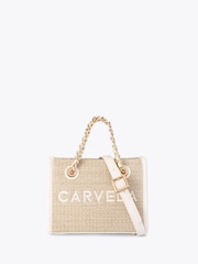 Carvela Cream Sorrento Mirco Raffia Bag - Image 1 of 4