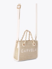 Carvela Cream Sorrento Mirco Raffia Bag - Image 2 of 4