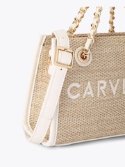 Carvela Cream Sorrento Mirco Raffia Bag - Image 4 of 4