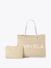 Carvela Cream Sorrento Raffia Tote Bag - Image 1 of 4