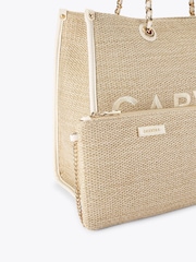 Carvela Cream Sorrento Raffia Tote Bag - Image 4 of 4
