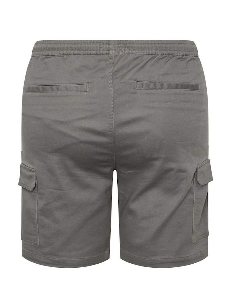 BadRhino Big & Tall Grey Strech Elastic Cargo Shorts - Image 6 of 6
