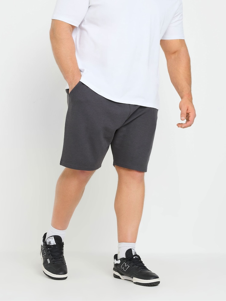 BadRhino Big & Tall Grey Diamond Quilted Ebony Shorts - Image 1 of 6