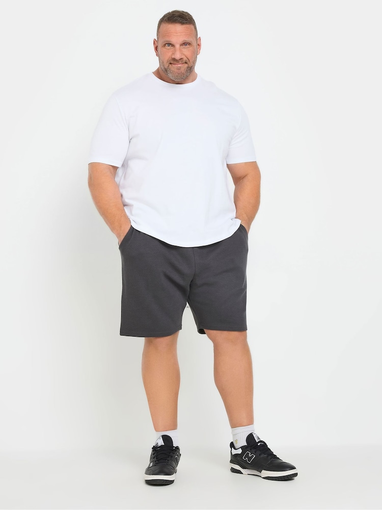 BadRhino Big & Tall Grey Diamond Quilted Ebony Shorts - Image 2 of 6