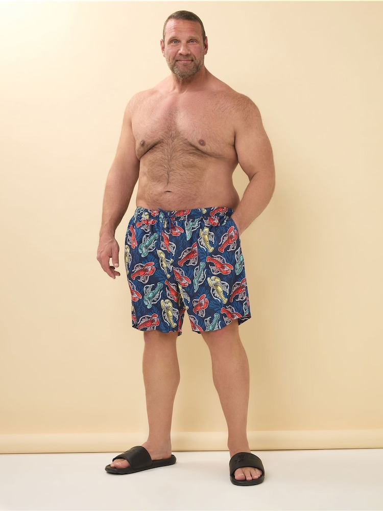 BadRhino Big & Tall Blue Lobster Print Swimshorts - Image 2 of 6