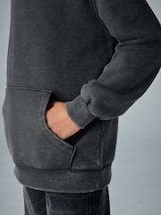 smALLSAINTS Black Washed Logo Funnel Neck Sweatshirt - Image 4 of 12
