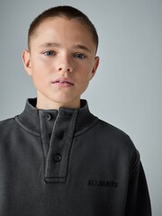 smALLSAINTS Black Washed Logo Funnel Neck Sweatshirt - Image 5 of 12
