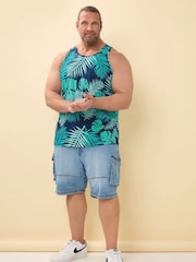 BadRhino Big & Tall Blue Leaf 100% Cotton Vest - Image 2 of 6