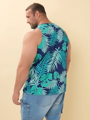 BadRhino Big & Tall Blue Leaf 100% Cotton Vest - Image 3 of 6
