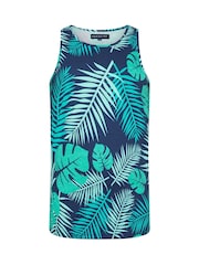 BadRhino Big & Tall Blue Leaf 100% Cotton Vest - Image 5 of 6