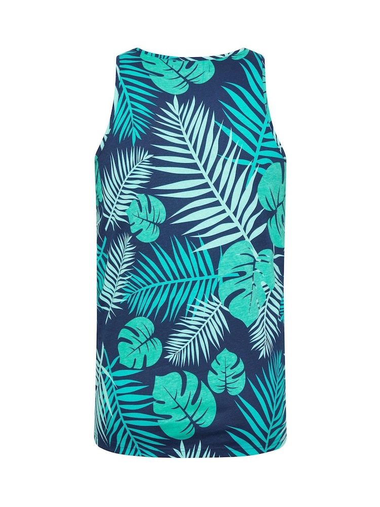 BadRhino Big & Tall Blue Leaf 100% Cotton Vest - Image 6 of 6