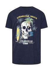 BadRhino Big & Tall Blue Oceanside Beach 100% Cotton T-Shirt - Image 4 of 5
