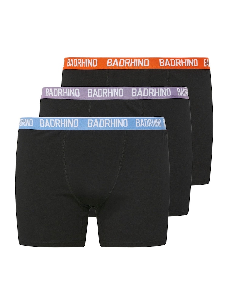 BadRhino Big & Tall Black Multi Band Trunks 3 Pack - Image 1 of 8