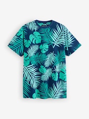 BadRhino Big & Tall Blue Leaf 100% Cotton T-Shirt - Image 2 of 2
