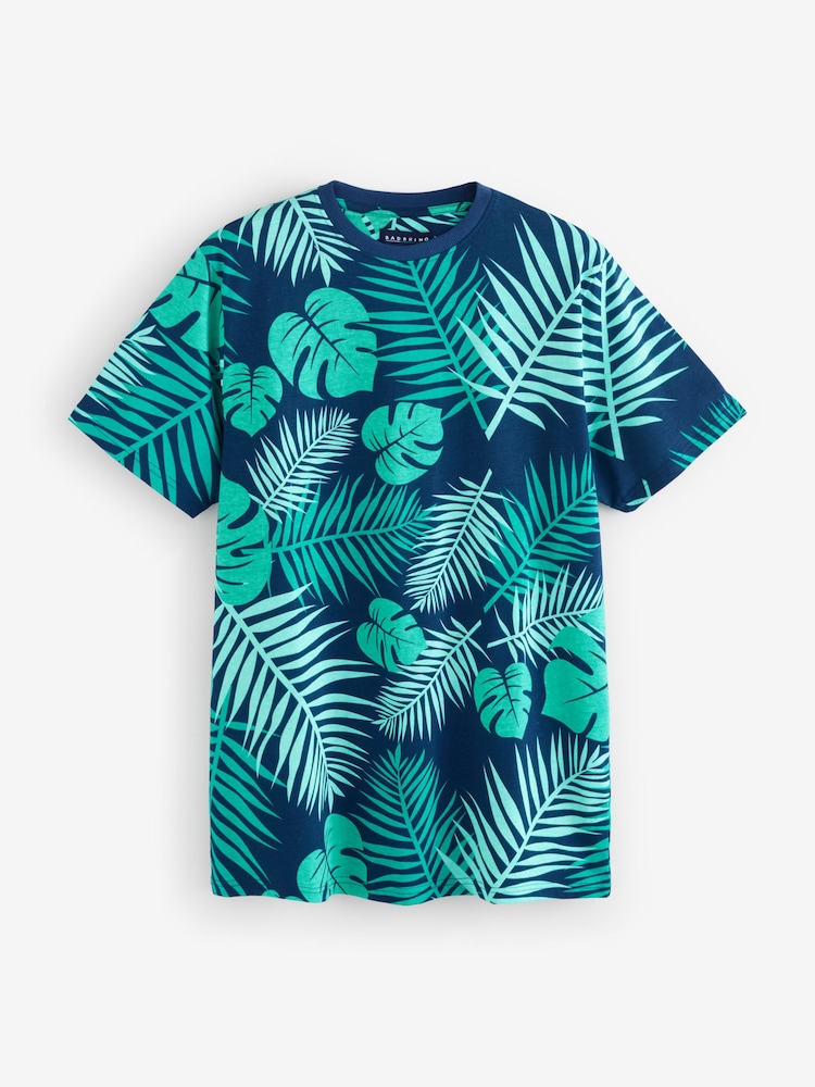 BadRhino Big & Tall Blue Leaf 100% Cotton T-Shirt - Image 2 of 2