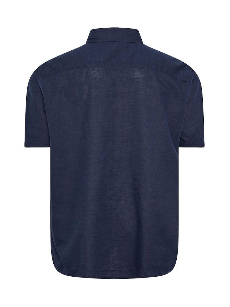 BadRhino Big & Tall Blue Linen Shirt - Image 6 of 6