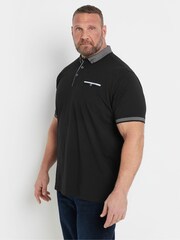 BadRhino Big & Tall Black Chambray Pocket Polo Shirt - Image 2 of 7