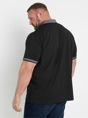 BadRhino Big & Tall Black Chambray Pocket Polo Shirt - Image 3 of 7