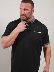 BadRhino Big & Tall Black Chambray Pocket Polo Shirt - Image 5 of 7
