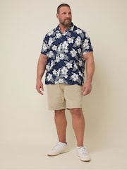 BadRhino Big & Tall Blue Chrome Leaf 100% Cotton Print Shirt - Image 2 of 6