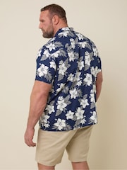 BadRhino Big & Tall Blue Chrome Leaf 100% Cotton Print Shirt - Image 3 of 6