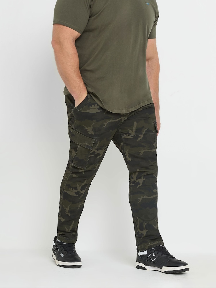 BadRhino Big & Tall Green Camo Cargo Trousers - Image 1 of 6