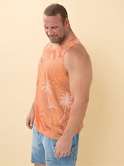 BadRhino Big & Tall Orange Palm Tree 100% Cotton Vest - Image 5 of 7