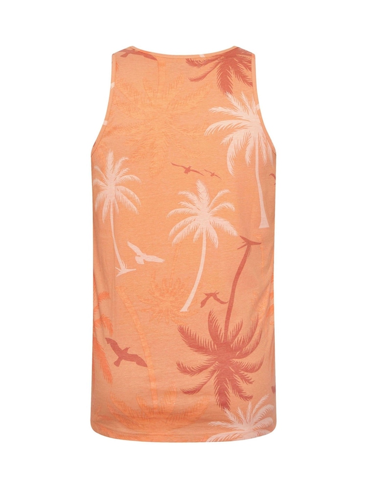 BadRhino Big & Tall Orange Palm Tree 100% Cotton Vest - Image 7 of 7