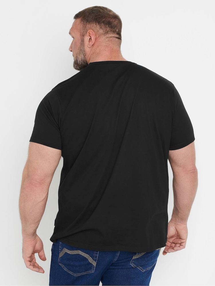 BadRhino Big & Tall Black Washed Nashville 100% Cotton T-Shirt - Image 2 of 7