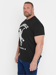 BadRhino Big & Tall Black Washed Nashville 100% Cotton T-Shirt - Image 4 of 7