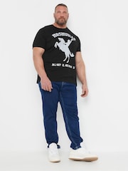 BadRhino Big & Tall Black Washed Nashville 100% Cotton T-Shirt - Image 5 of 7