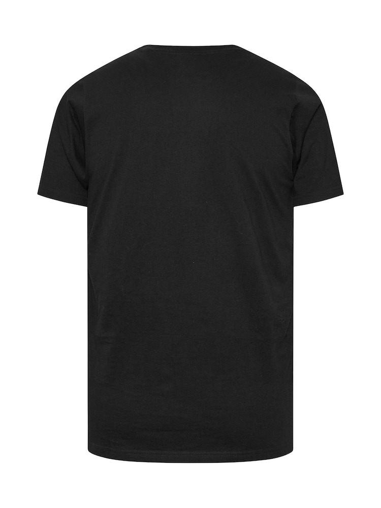 BadRhino Big & Tall Black Washed Nashville 100% Cotton T-Shirt - Image 7 of 7