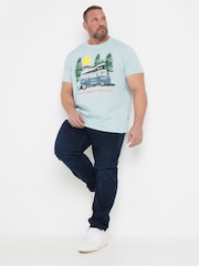 BadRhino Big & Tall Blue California Beach Camper 100% Cotton T-Shirt - Image 4 of 7