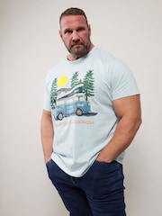 BadRhino Big & Tall Blue California Beach Camper 100% Cotton T-Shirt - Image 5 of 7