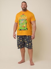 BadRhino Big & Tall Orange Ninja Turtle 100% Cotton Pyjamas Set - Image 1 of 6
