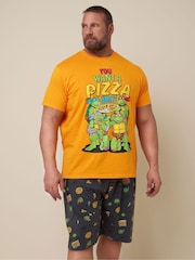 BadRhino Big & Tall Orange Ninja Turtle 100% Cotton Pyjamas Set - Image 2 of 6